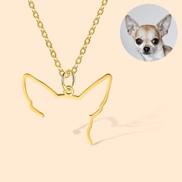 Personalizado perro gato orejas contorno collar dibujo colgante joyería regalo de cumpleaños para el dueño de mascota amante