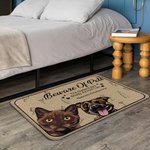 Personalised Because Of Pets 1-6 Pet Images Floor Mat with Name Housewarming Anniversary Gift for Pet Lover