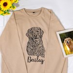 Dibujo Personalizado Retrato de Mascota Foto Camiseta Sudadera Sudadera con Capucha con Nombre Regalo de Cumpleaños para los Amantes de las Mascotas D