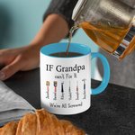 Personalized If Grandpa Dad Can't Fix It We're All Screwed Repair Tool Theme 11oz Ceramic Mug with 1-12 Names Birthday Father's Day Gift for Family