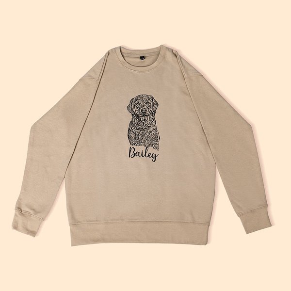 Personlig Sketch Pet Portrait Photo T-shirt Sweatshirt Hoodie med namn Födelsedagspresent för husdjursälskare Ägare