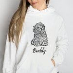 Dibujo Personalizado Retrato de Mascota Foto Camiseta Sudadera Sudadera con Capucha con Nombre Regalo de Cumpleaños para los Amantes de las Mascotas D