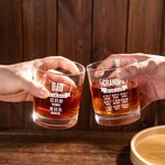 Verre à Whisky 295ml Personnalisé avec Date et Nom Cadeau Anniversaire Fête des Pères pour Papa Grand-père
