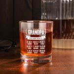 Verre à Whisky 295ml Personnalisé avec Date et Nom Cadeau Anniversaire Fête des Pères pour Papa Grand-père