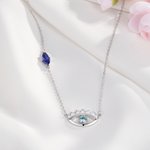 Personalised Guardian Evil Eye Protection Necklace with 1-5 Birthstones Birthday Anniversary Family Jewellery Gift for Women