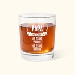 Verre à Whisky 295ml Personnalisé avec Date et Nom Cadeau Anniversaire Fête des Pères pour Papa Grand-père