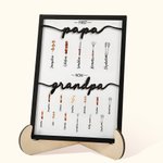 Personalised First Papa Now Grandpa BBQ Wooden Plaque Frame Sign with Kid's Name Father's Day Birthday Gift for Dad Granpa