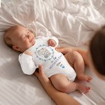 Personalisierte Kranz Elefant unsere erste Muttertag 100% Baumwolle Baby Strampler und T-Shirt mit Namen Muttertag Geburtstag Geschenk für Kind Mama