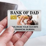 Personalized Funny Photo Wallet Card with Name and Text Father's Day Birthday Gift for Father