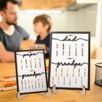 Personalised First Papa Now Grandpa BBQ Wooden Plaque Frame Sign with Kid's Name Father's Day Birthday Gift for Dad Granpa