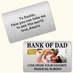 Personalized Funny Photo Wallet Card with Name and Text Father's Day Birthday Gift for Father