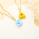 Personalized Colourful Macaron 3D Bubble Balloon Initial Necklace Birthday Anniversary Gift for Her