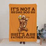 Couverture Douce Personnalisée avec 1-7 Noms d'Enfants Ours Papa et Bébé Cadeau de Fête des Pères pour Papa