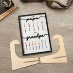 Personalised First Papa Now Grandpa BBQ Wooden Plaque Frame Sign with Kid's Name Father's Day Birthday Gift for Dad Granpa
