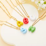Personalized Colourful Macaron 3D Bubble Balloon Initial Necklace Birthday Anniversary Gift for Her