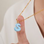 Personalized Colourful Macaron 3D Bubble Balloon Initial Necklace Birthday Anniversary Gift for Her