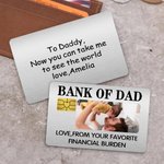 Personalized Funny Photo Wallet Card with Name and Text Father's Day Birthday Gift for Father