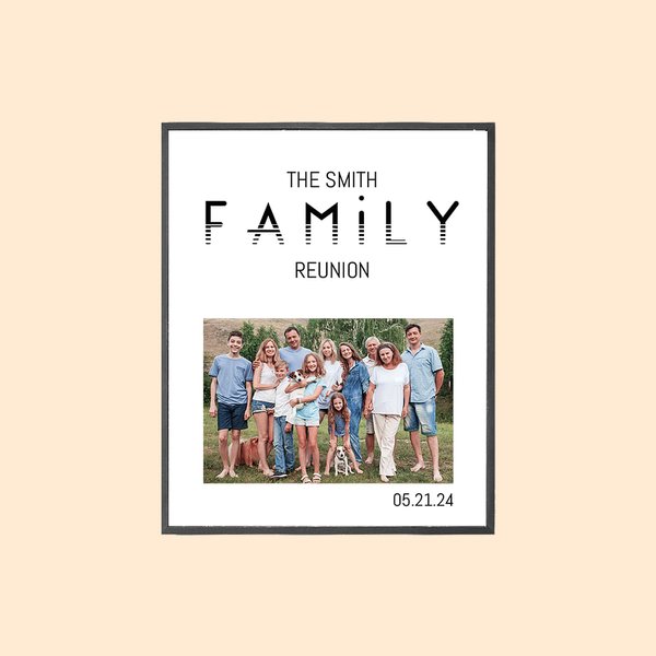 Cadre Photo Personnalisé avec Photo Texte Date Réunion de Famille Décoration à Domicile Cadeau Fête Emménagement pour Famille