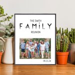 Cadre Photo Personnalisé avec Photo Texte Date Réunion de Famille Décoration à Domicile Cadeau Fête Emménagement pour Famille