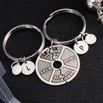 Personalised Engraved Gym Weight Plate Always Together Matching Keychain with Initials Charms Gift for Couple Best Friend Fitness Enthusiasts