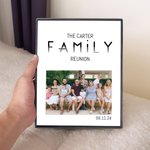 Cadre Photo Personnalisé avec Photo Texte Date Réunion de Famille Décoration à Domicile Cadeau Fête Emménagement pour Famille