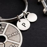 Personalised Engraved Gym Weight Plate Always Together Matching Keychain with Initials Charms Gift for Couple Best Friend Fitness Enthusiasts
