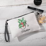 Personalisierte Geburt Blume Stethoskop Leinen Kosmetiktasche mit Namen und Handgelenkband Geburtstag Anerkennung Geschenk für Krankenschwester medizi