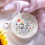Personalisierte Hand in Hand Aquarell Floral Keramik Schmuck Schale mit 1-9 Kind Namen Geburtstag Jahrestag Geschenk für Mama Oma