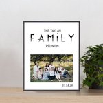 Cadre Photo Personnalisé avec Photo Texte Date Réunion de Famille Décoration à Domicile Cadeau Fête Emménagement pour Famille