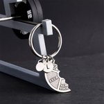Personalised Engraved Gym Weight Plate Always Together Matching Keychain with Initials Charms Gift for Couple Best Friend Fitness Enthusiasts