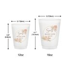 Personalised Bohemia Frosted Plastic Water Cup Set of 10 Wedding Gift