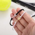 Personalizado Grabado Tenis Pulsera de Cuerda Ajustable con Inicial Cumpleaños Regalo Deportivo para Amante del Tenis Regalo