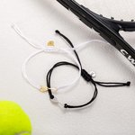 Personalizado Grabado Tenis Pulsera de Cuerda Ajustable con Inicial Cumpleaños Regalo Deportivo para Amante del Tenis Regalo