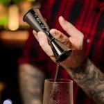 Jigger en Acier Inoxydable Personnalisé avec Texte Gravé Accessoire Bar à Domicile Cadeau Fête des Pères pour Amateur de Cocktails