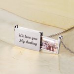 Collana personalizzata con medaglione fotografico estraibile con testo inciso Regalo di compleanno e anniversario per lei