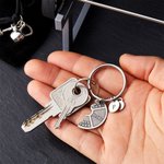 Personalised Engraved Gym Weight Plate Always Together Matching Keychain with Initials Charms Gift for Couple Best Friend Fitness Enthusiasts
