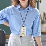 Personalised Pencil Line Book Flash PU Embroidery Teacher Badge ID Holder with Name Back to School Teacher's Day Appreciation Gift for Teacher