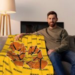 Couverture Douce Personnalisée avec Nom et Numéro Baseball Basketball Cadeau Anniversaire Fête des Pères pour Fan de Sport