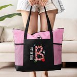 Personalizzato Carino Graffiti Apple Lettera Oxford Tote Bag con nome Grande capacità Accessorio Regalo di apprezzamento per la festa dell'insegnante