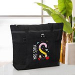 Personalizzato Carino Graffiti Apple Lettera Oxford Tote Bag con nome Grande capacità Accessorio Regalo di apprezzamento per la festa dell'insegnante