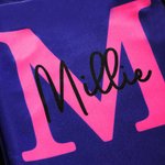 Borsa a tracolla personalizzata multicolore con iniziali e nome Regalo per il ritorno a scuola per i bambini