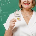 Personalised Pencil Line Book Flash PU Embroidery Teacher Badge ID Holder with Name Back to School Teacher's Day Appreciation Gift for Teacher