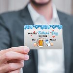 Personalized Our First Father's Day Together Wallet Card with Dad and Kid Name Meaningful Keepsake New Daddy Gift for Him