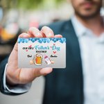 Personalized Our First Father's Day Together Wallet Card with Dad and Kid Name Meaningful Keepsake New Daddy Gift for Him