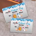 Personalized Our First Father's Day Together Wallet Card with Dad and Kid Name Meaningful Keepsake New Daddy Gift for Him