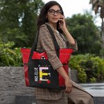 Personalizzato Carino Graffiti Apple Lettera Oxford Tote Bag con nome Grande capacità Accessorio Regalo di apprezzamento per la festa dell'insegnante