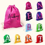 Borsa a tracolla personalizzata multicolore con iniziali e nome Regalo per il ritorno a scuola per i bambini