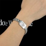 Bracciale a maglie curve da uomo con testo, con incisione personalizzata dell'ID della famiglia, gioielli moderni e minimalisti Regalo per l'anniversario della festa del papà per lui