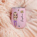 Gobelet Tumbler 350 ml Personnalisé avec Nom Fleur de Naissance et Fille de Plage Cadeau Anniversaire Mariage Fête de Plage pour Elle
