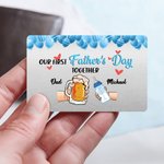 Personalized Our First Father's Day Together Wallet Card with Dad and Kid Name Meaningful Keepsake New Daddy Gift for Him